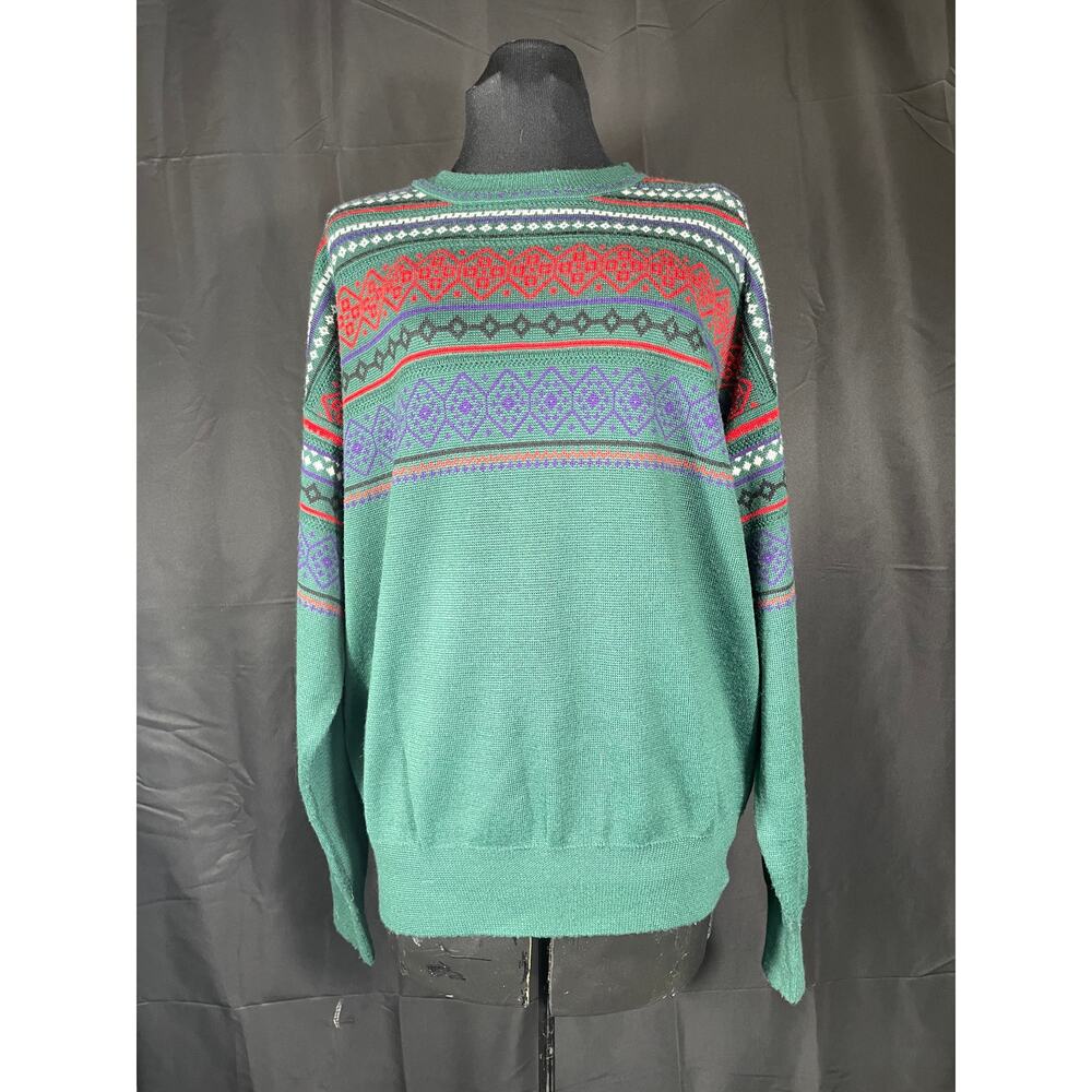 Meister Men's Vintage Wool Blend Green  Ski Sweater Size Large